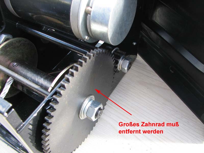 Zahnrad entfernen